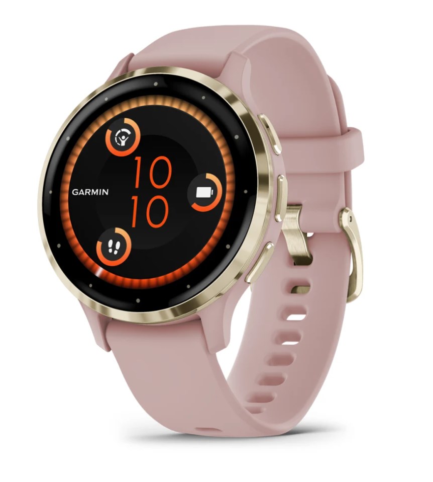 Garmin Venu 3S 3.05 cm (1.2") AMOLED 41 mm Digital 390 x 390 pixels Touchscreen Gold, Rose Wi-Fi GPS (satellite)