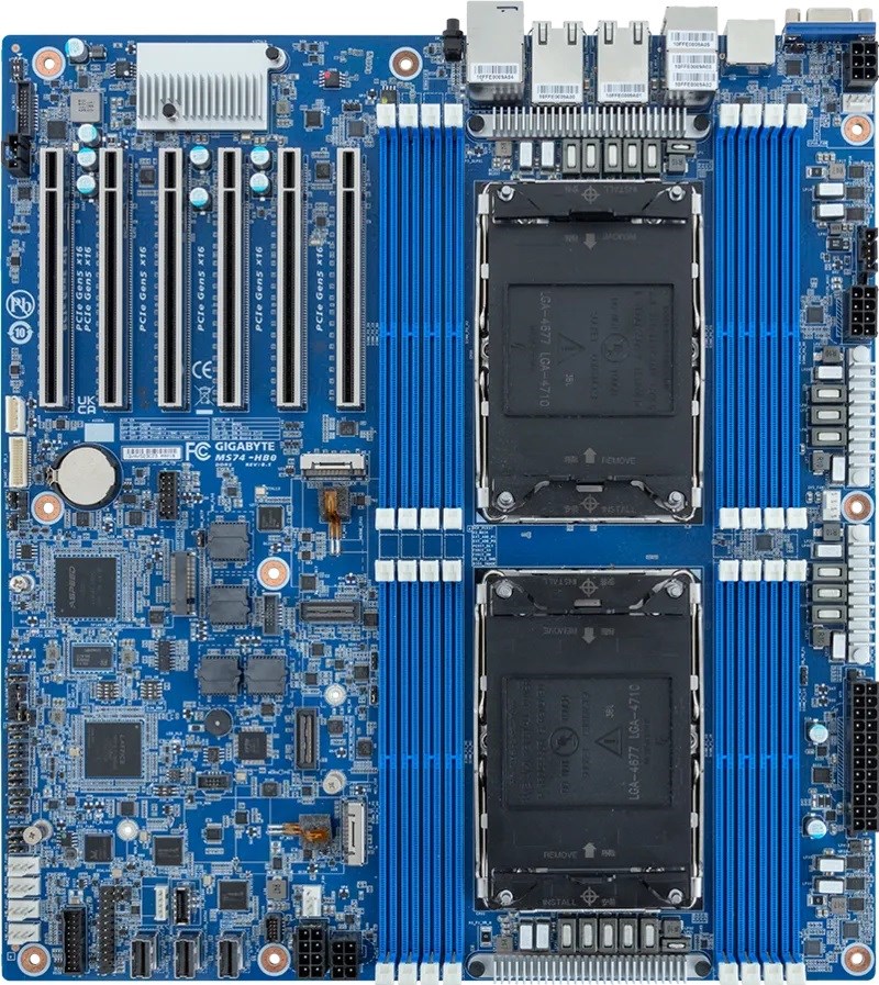 Motherboard - Gigabyte MS74-HB0 2x LGA4710 Intel Xeon 6 Intel Xeon serii 6500/6700 Intel SoC