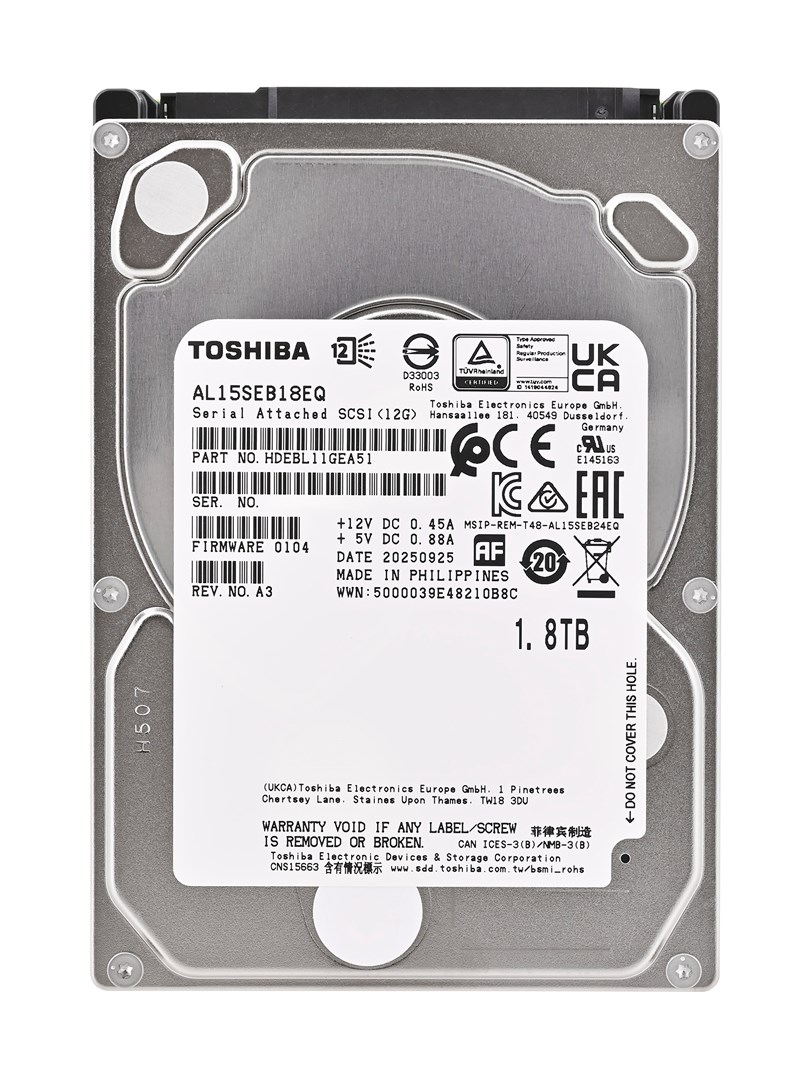 Toshiba AL15SEB18EQ internal hard drive 1.8 TB 10500 RPM 128 MB 2.5" SAS