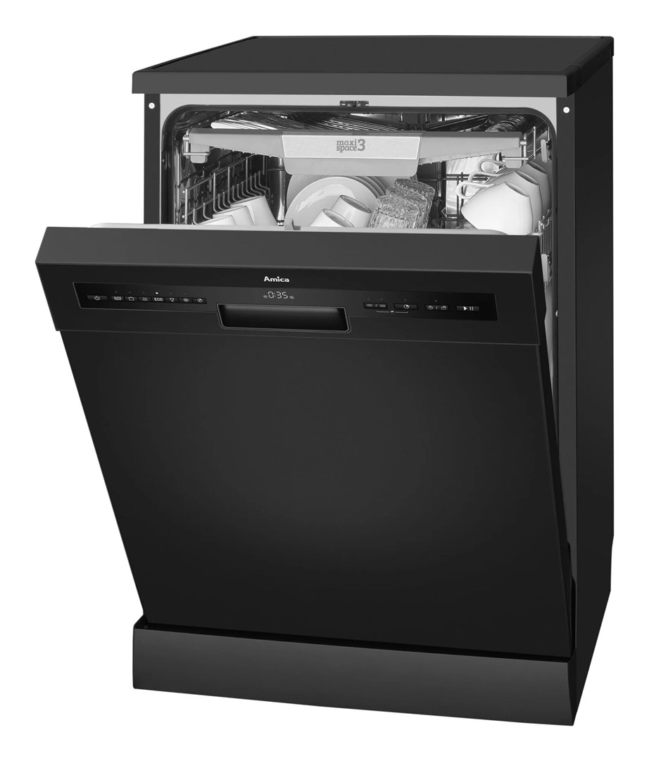 Amica DFM66B8EOqBH 60 cm freestanding dishwasher, black