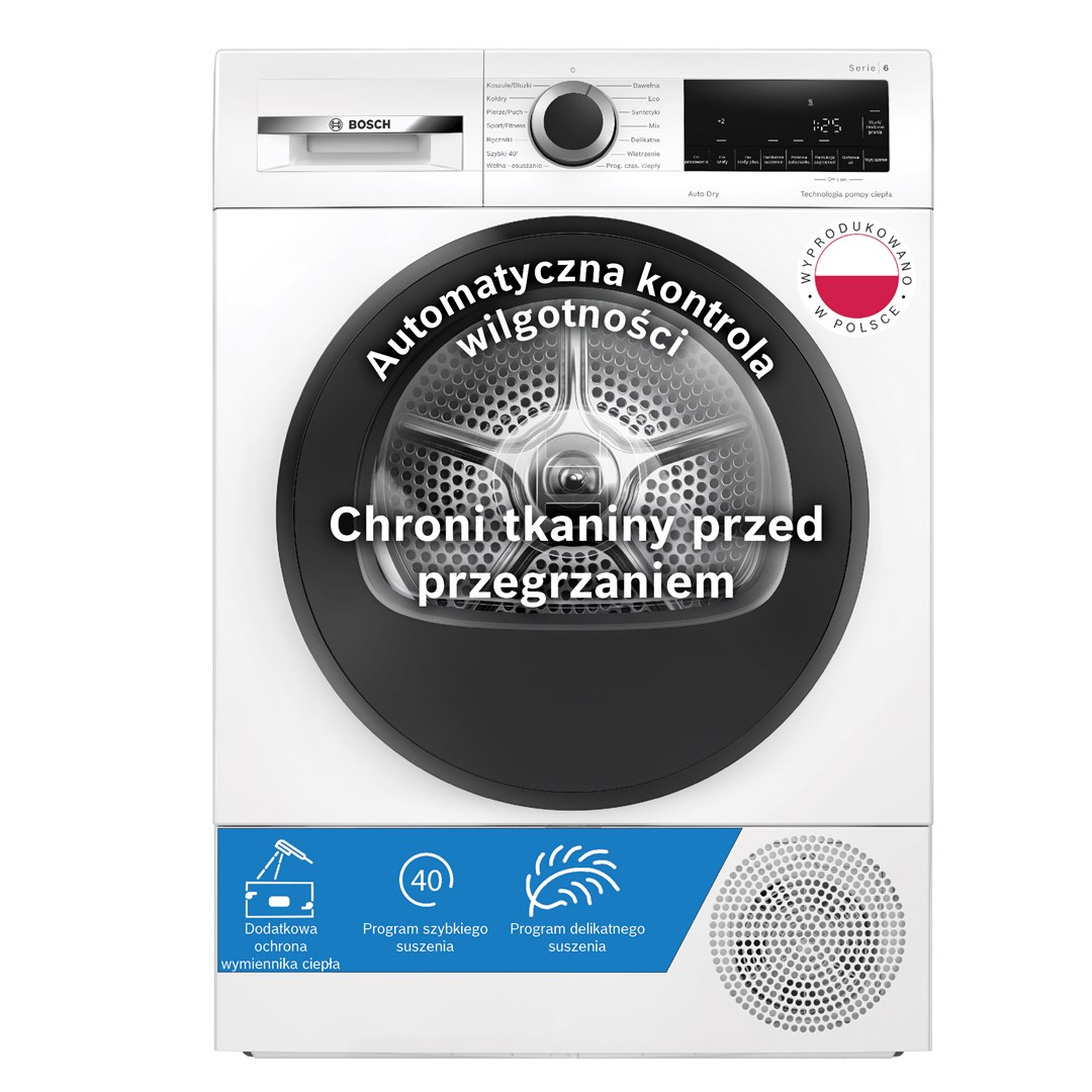 BOSCH WQG241ALPL Clothes Dryer Black, White