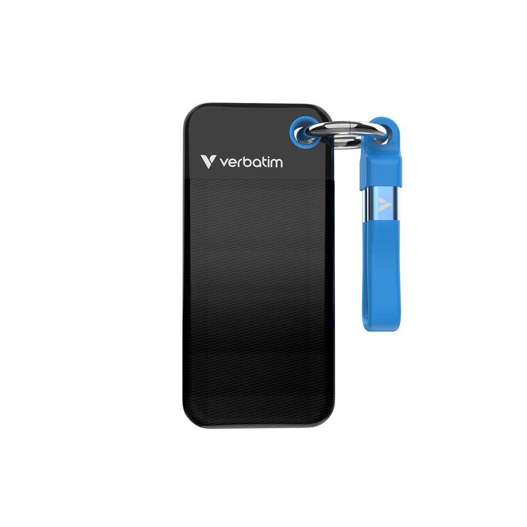Verbatim Pocket SSD 1 TB External Drive USB-C 3.2 Gen 2 Black / Blue