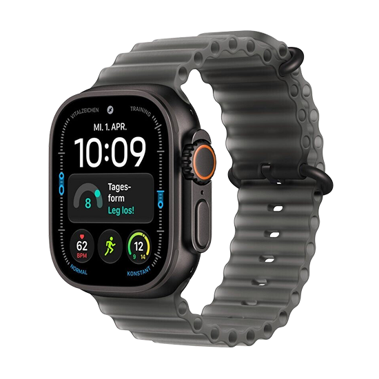 Watch Apple Watch Ultra 4 (2026) 5G 49mm Black Titanium Case with Translucent Black Ocean Band - Black MJAY4QF/A