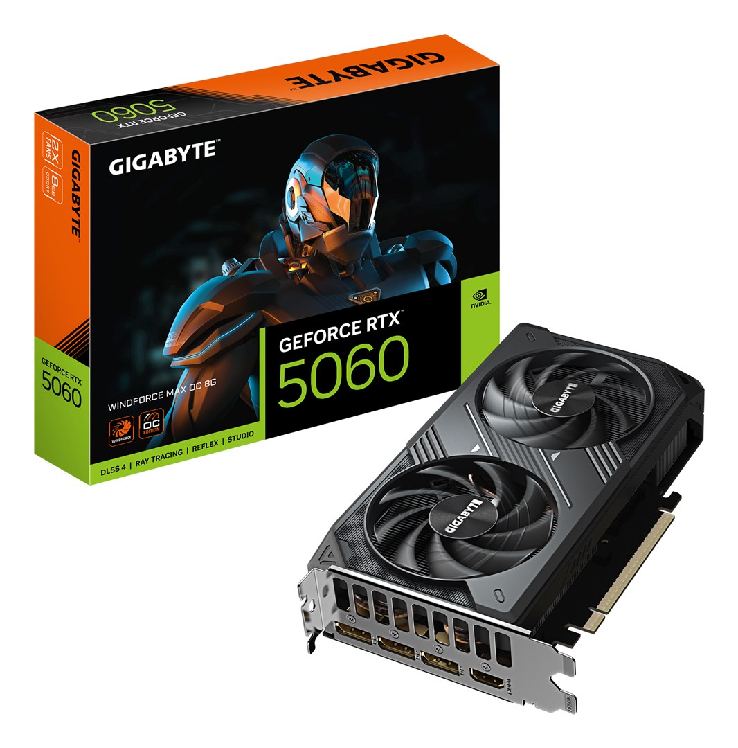 Gigabyte GeForce RTX 5060 WINDFORCE MAX OC 8 GB (GV-N5060WF2MAX OC-8GD) - Graphics Card Black