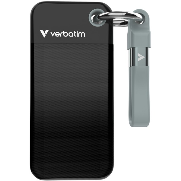 Verbatim Pocket SSD 1 TB External Drive USB-C 3.2 Gen 2 Black / Grey