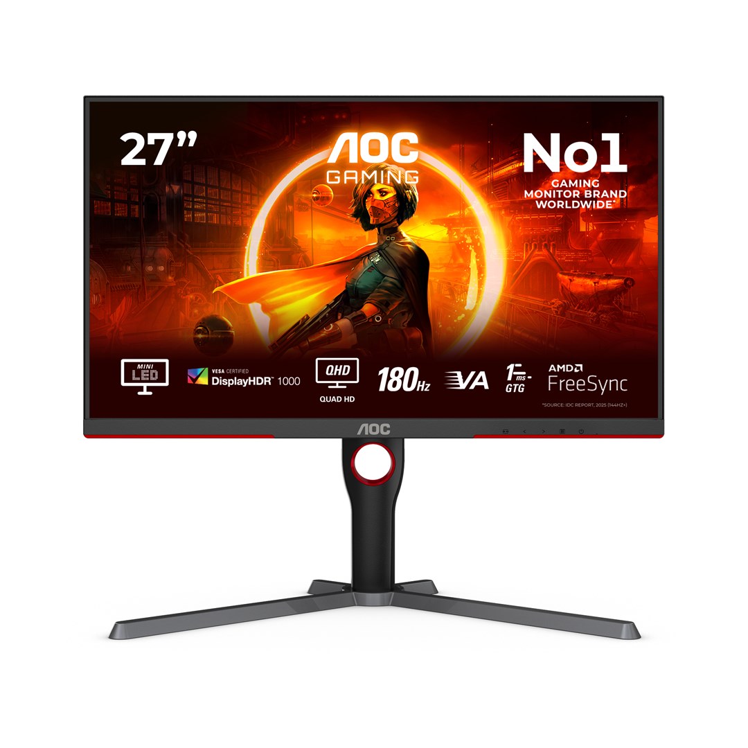 AOC AGON Q27G3XMN/BK Monitor Black / Red
