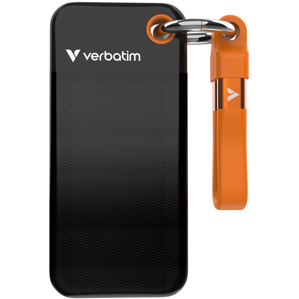 Verbatim Pocket SSD 1 TB External Drive USB-C 3.2 Gen 2 Black / Orange
