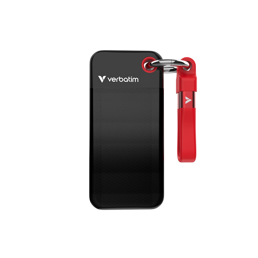 Verbatim Pocket SSD 2 TB External Drive USB-C 3.2 Gen 2 Black / Red