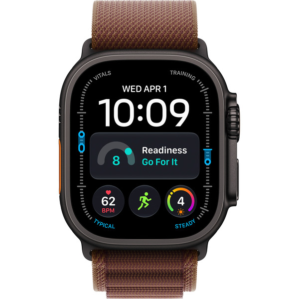 Watch Apple Watch Ultra 4 (2026) 5G 49mm Black Titanium Case with Burgundy Alpine Loop L - Burgundy