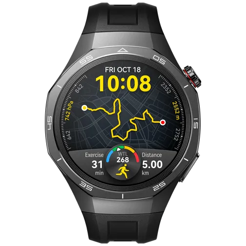Huawei Watch GT 5 Pro 46mm Black (Black Rubber Strap)