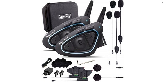Motorbike Intercom Midland BTX2 PRO S LR-TWIN Headset Black