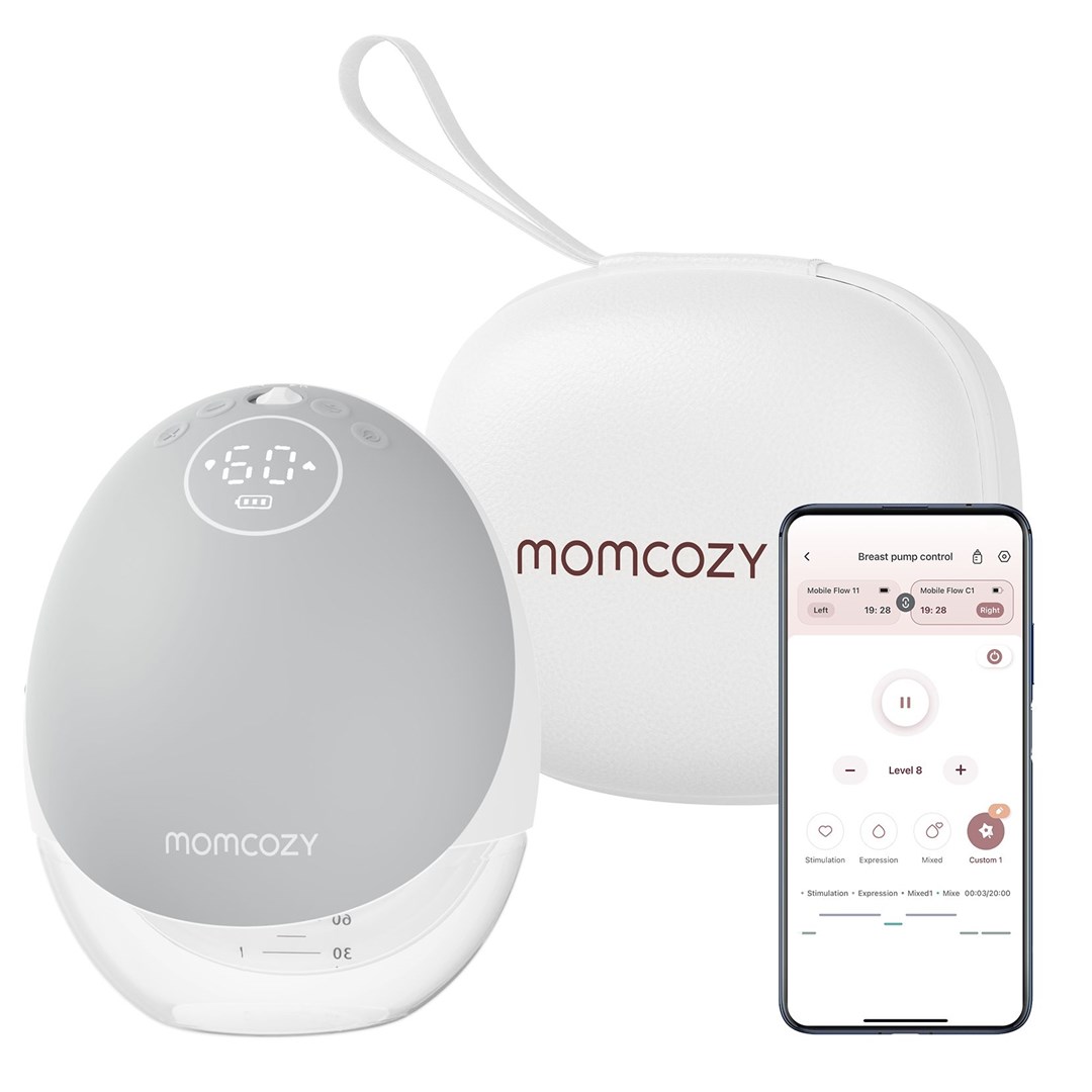 Momcozy M9 Wearable Breast Pump Single Set Grey