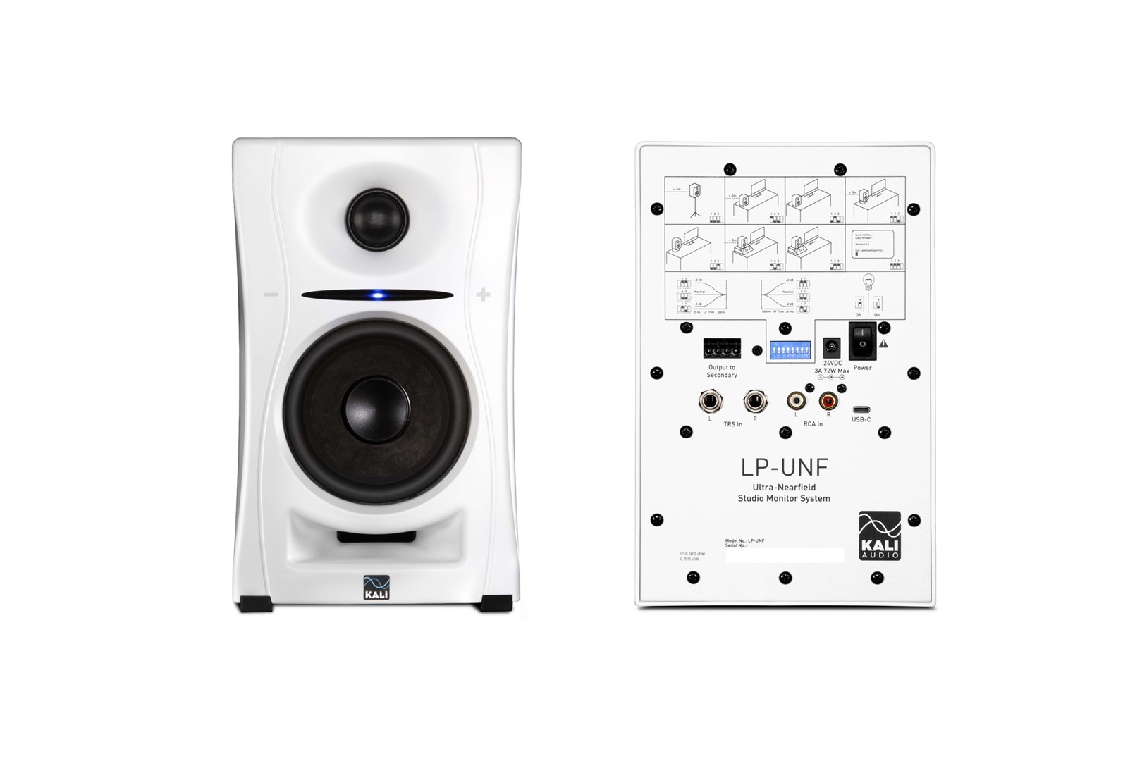 Kali Audio LP-UNF Powered Desktop Monitor Speakers, White (Pair)