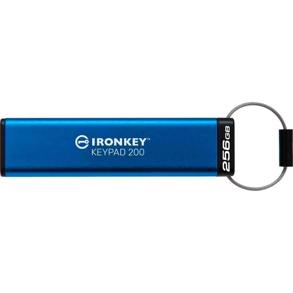 Kingston IronKey Keypad 200 USB-A Flash Drive 256 GB Blue