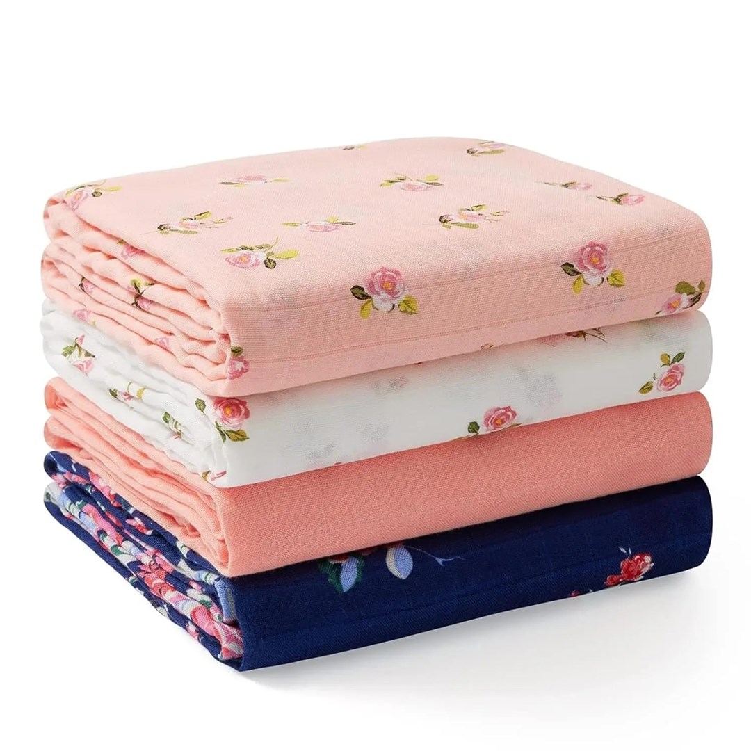 Momcozy SJ003 Muslin Swaddles 120 x 120 cm, 4 Pieces