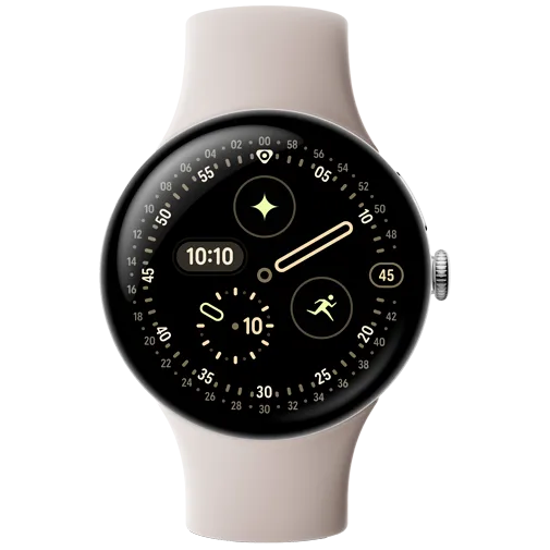 Google Pixel Watch 4 45mm Silver (Beige Strap)