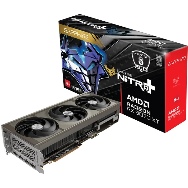 SAPPHIRE Radeon RX 9070 XT Nitro+ Phantom Link OC Graphics card 11348-08-20G